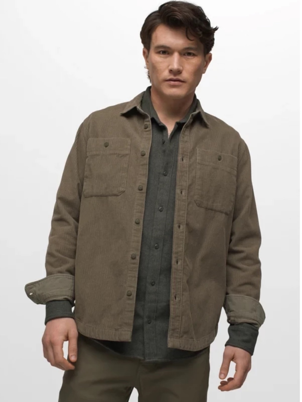PrAna Men’s Ridgecrest Corduroy Organic Cotton Long Sleeve Shacket